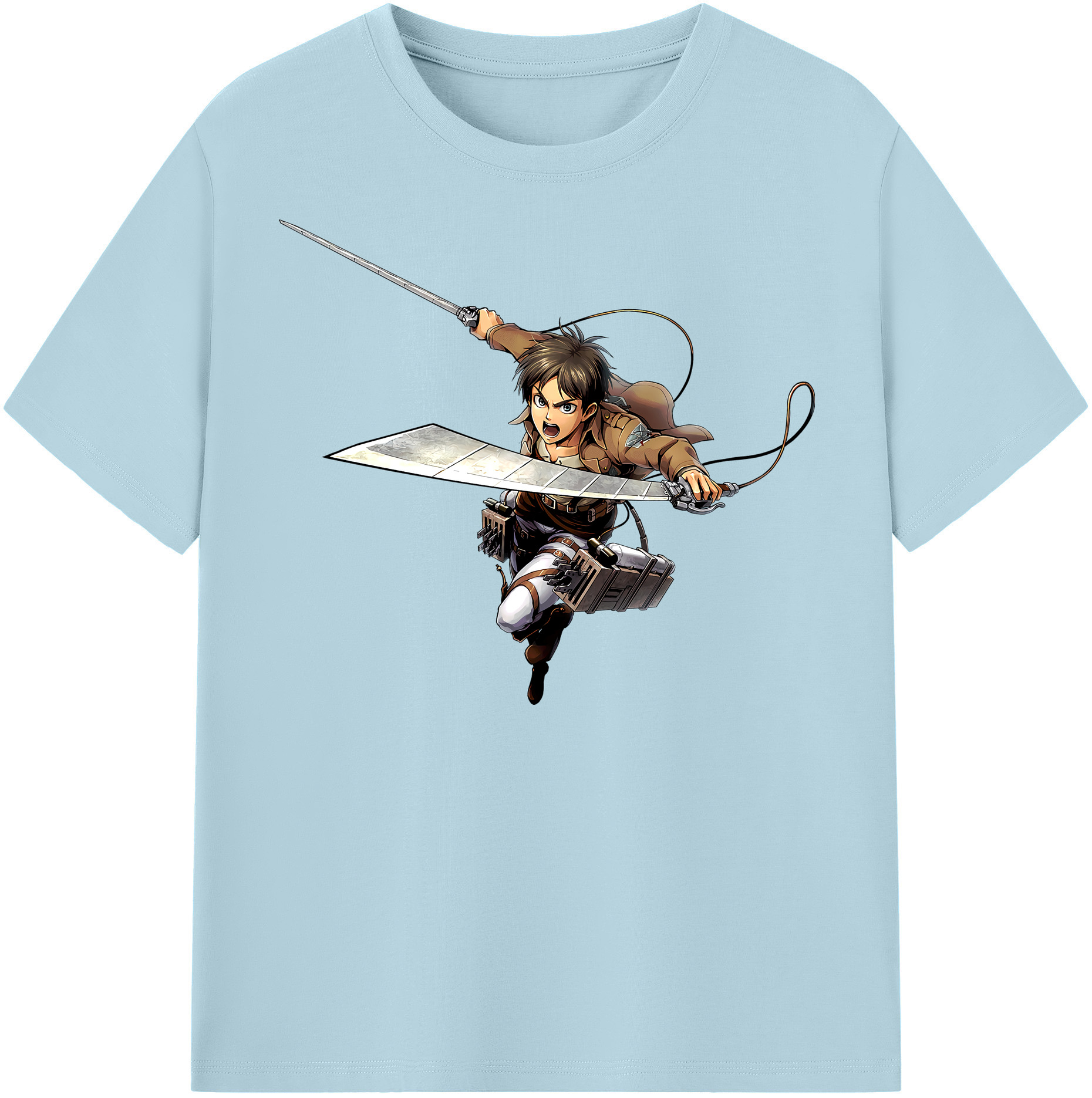 （画像用） 進撃の巨人 エレン･イェーガー Attack on Titan Eren Jäger 綿100％半袖Tシャツ（フロントプリント）